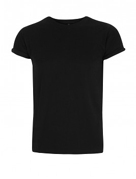 Pánské tričko s krátkými zahnutými rukávy ze 100% biobavlny - černá