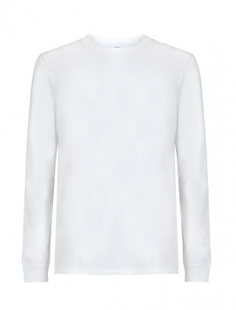 Pánské/unisex tričko s dlouhými rukávy ze 100% biobavlny - bílá