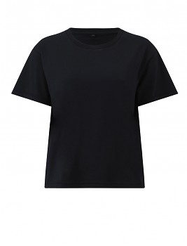 Dámské krátké volné tričko s krátkými rukávy ze 100% biobavlny - černá