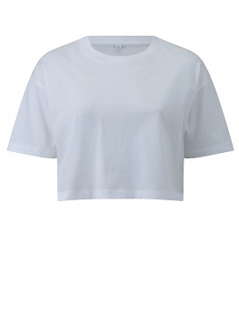 Dámské krátké tričko s krátkými rukávy ze 100% biobavlny - bílá