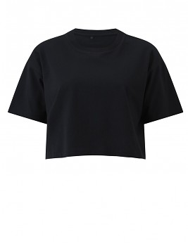 Dámské krátké tričko s krátkými rukávy ze 100% biobavlny - černá