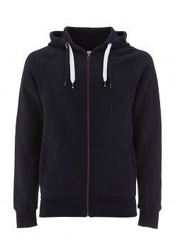 Pánská/ unisex mikina na zip a s kapucí ze 100% biobavlny - tmavě modrá navy