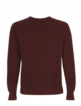 Pánská/unisex raglánová mikina ze 100% biobavlny - fialová burgundy