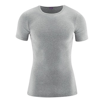 JACOB Pánské tričko s krátkým rukávem ze 100% biobavlny - šedá melange