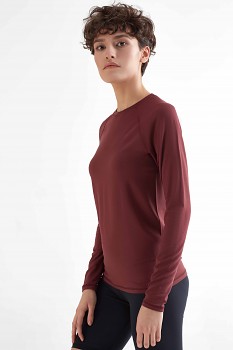 TRUENORTH W´S dámské triko s dlouhými rukávy z modalu - burgundy