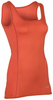 Dámský top z bio merino vlny a hedvábí - oranžová spicy