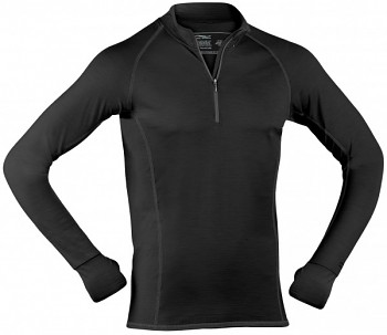 Pánské běžecké tričko s dl. rukávy z bio merino vlny a hedvábí - černá