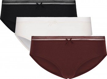 Comazo Earth Dámské kalhotky mini-slip černá/bílá/fialová (3 ks)