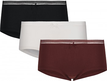 Comazo Earth Dámské kalhotky panty černá/bílá/fialová (3 ks) 