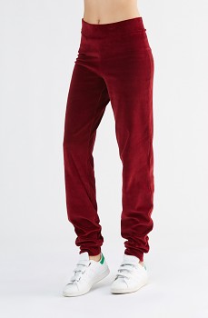 Albero dámské teplákové kalhoty ze 100% biobavlny - červená bordeaux