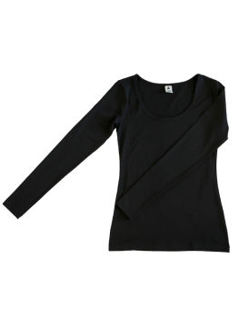 Albero dámský top s dlouhými rukávy z biobavlny - černá