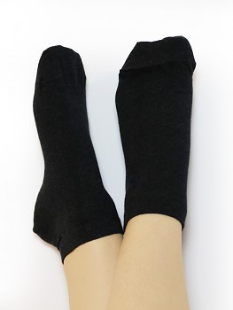 Kotníkové ponožky z biobavlny - antracit
