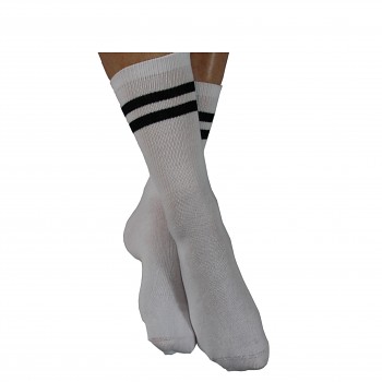 Tenisové ponožky z biobavlny - bílá/černá
