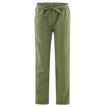 GILL dámské kalhoty z bio lnu a bio bavlny - zelená fern