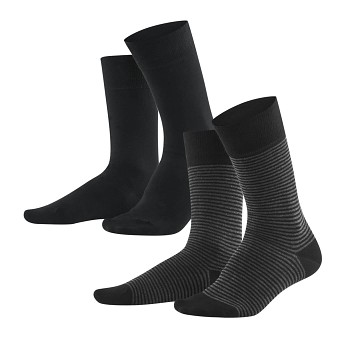 ARNI pánské ponožky z biobavlny - černá/antracit (2 páry)
