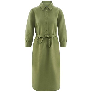 KATELINE dámské šaty z bio lnu a biobavlny - světle zelená fern