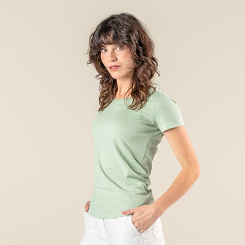 FRIEDA Dámské tričko s krátkými rukávy ze 100% biobavlny - světle modrá hortensia