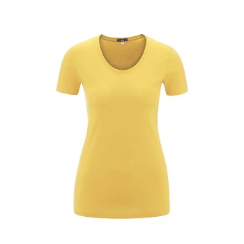 FRIEDA Dámské tričko s krátkými rukávy ze 100% biobavlny - žlutá mimosa