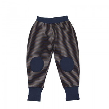 Dětské kalhoty ze 100% biobavlny - zázvorová/indigo