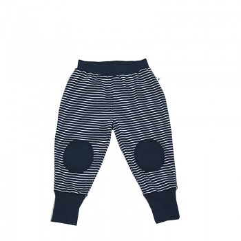 Dětské kalhoty ze 100% biobavlny - bílá/indigo