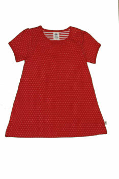 Dívčí letní šaty ze 100% biobavlny - červená ibišková