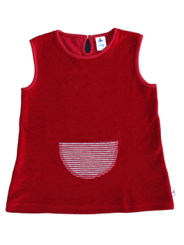 BREMER Dívčí letní šaty ze 100% biobavlny - červená