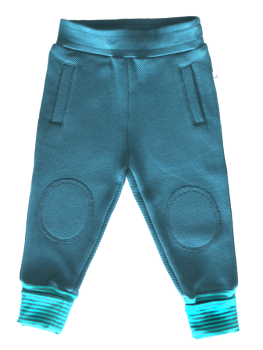 ASSOS Dětské fleecové kalhoty ze 100% biobavlny - modrá donau/lapis