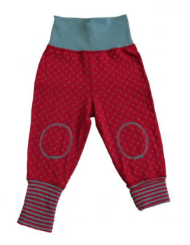 WENDE ISFAHAN oboustranné kojenecké kalhoty ze 100% biobavlny - červená/modrá