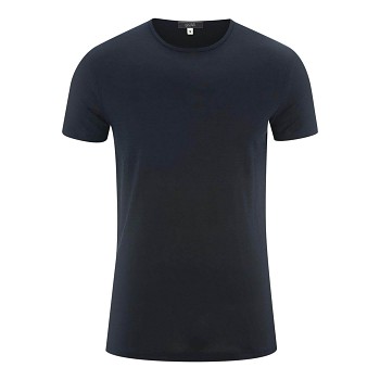 ANDY Pánské tričko s krátkými rukávy ze 100% lnu - tmavě modrá ink