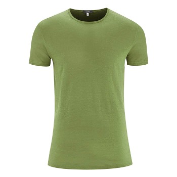 ANDY Pánské tričko s krátkými rukávy ze 100% lnu - zelená fern