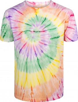 Pánské/unisex tričko s krátkými rukávy ze 100% biobavlny - duhová Tie Dye