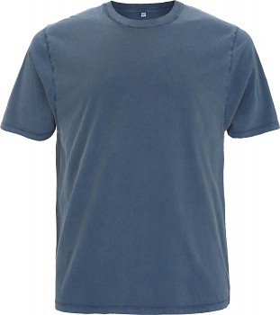 Pánské/unisex oversized tričko s krátkými rukávy ze 100% biobavlny - modrá stone wash denim