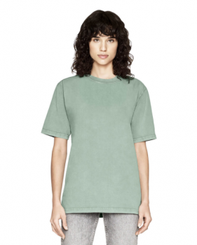 Pánské/unisex oversized tričko s krátkými rukávy ze 100% biobavlny - šedozelená stone wash sage