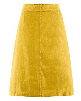 MIDI dámská sukně z konopí a biobavlny - žlutá curry