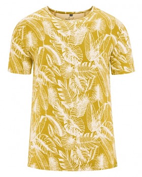 JUNGLE pánské tričko s krátkým rukávem z konopí a biobavlny - žlutá curry
