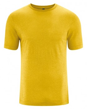 KORPER pánské tričko s krátkým rukávem z konopí a biobavlny - žlutá curry