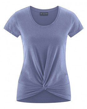 KNOT Dámské tričko s krátkými rukávy z biobavlny a konopí - fialová lavender