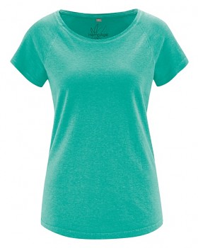 ROLT dámské raglánové tričko z konopí a biobavlny - modrozelená emerald