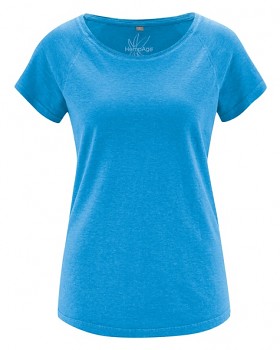 ROLT dámské raglánové tričko z konopí a biobavlny - modrá topaz