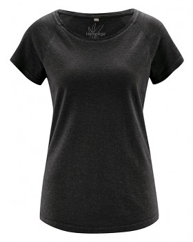 ROLT dámské raglánové tričko z konopí a biobavlny - černá