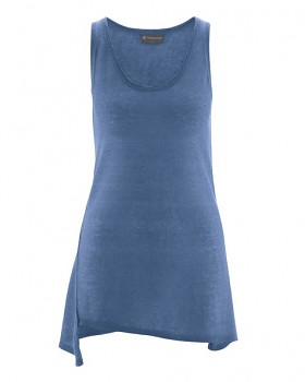 SEAM dámský top bez rukávů ze 100% konopí - modrá blueberry