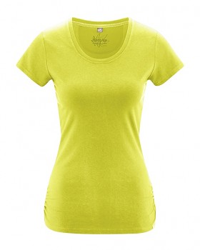 ELLA dámské tričko s krátkými rukávy z konopí a biobavlny - žlutá apple