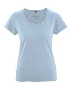 BREEZY dámské triko s krátkým rukávem z konopí a biobavlny - světle modrá clear sky