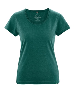 BREEZY dámské triko s krátkým rukávem z konopí a biobavlny - zelená spruce