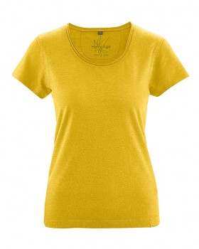 BREEZY dámské triko s krátkým rukávem z konopí a biobavlny - žlutá curry