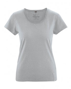 BREEZY dámské triko s krátkým rukávem z konopí a biobavlny - šedá quartz