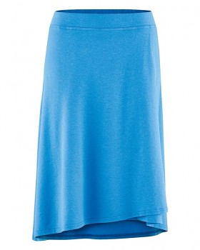 WICKY dámská asymetrická sukně z biobavlny a konopí - modrá topaz