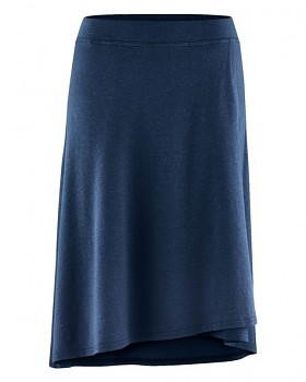 WICKY dámská asymetrická sukně z biobavlny a konopí - tmavě modrá navy
