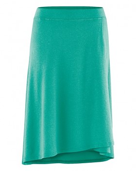 WICKY dámská asymetrická sukně z biobavlny a konopí - zelená emerald
