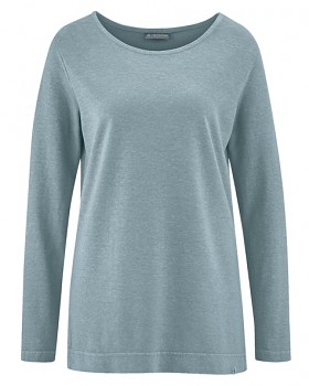 LISA dámské triko s dlouhými rukávy z konopí a biobavlny - šedá aloe